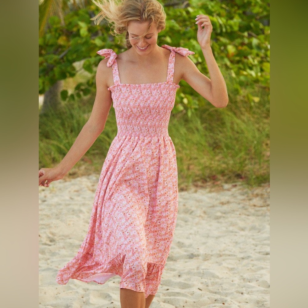 Peixoto Peach Floral Eddie Dress Size S NWT